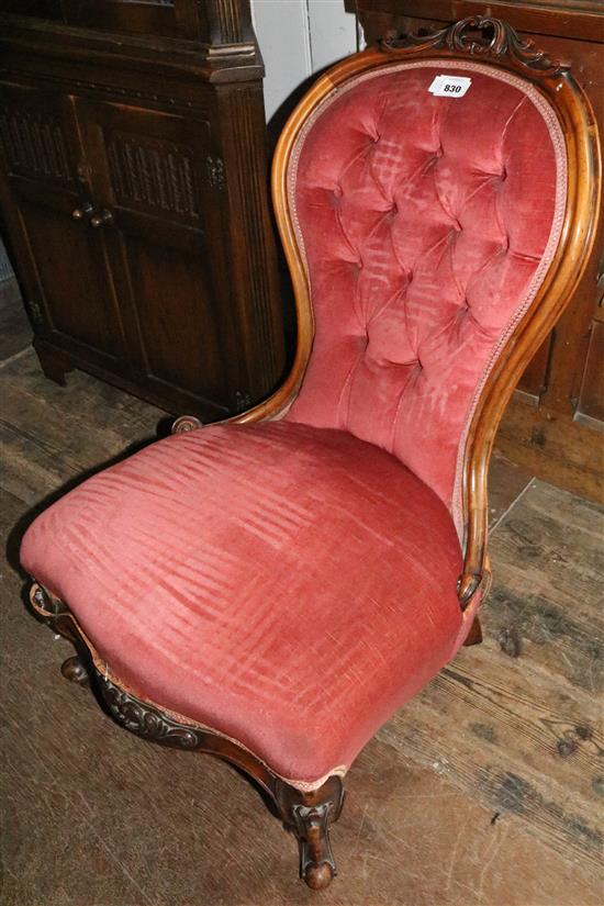 Victorian showwood nursing chair(-)